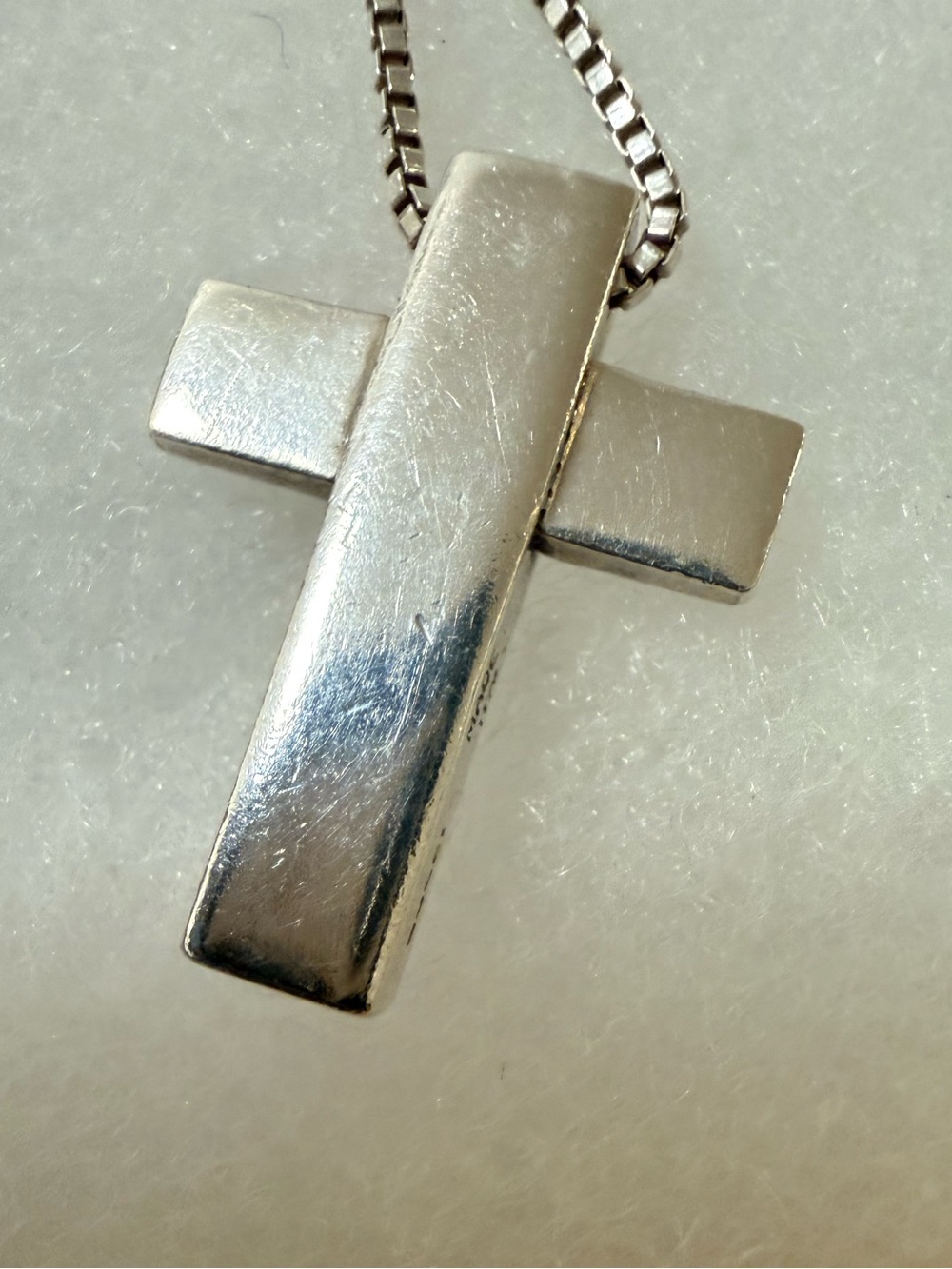 *Shiny* Authentic Gucci - 925 Sterling Silver Cross Pendant Necklace w/ COA